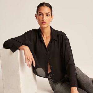 ABERCROMBIE SHEER BUTTON UP